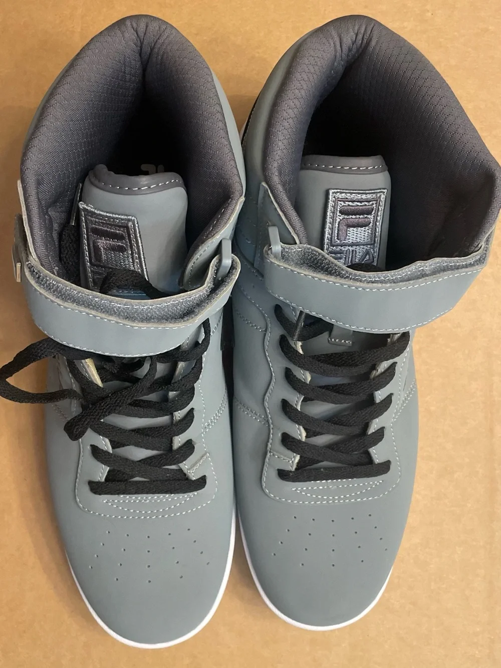 Fila Men's High-Top Sneakers in Gray with Black Laces